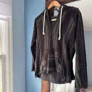 Ocean Drive Oversized Black and Gray Hoodie